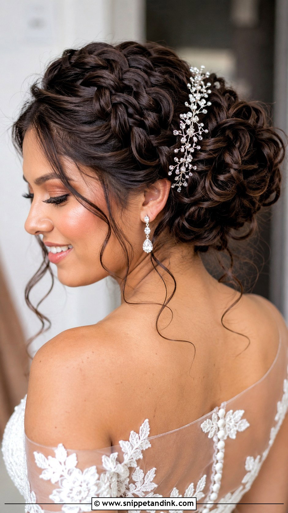 Braided Updo With Curls - Snippet and Ink - 25 Bridal Hair Braid Ideas