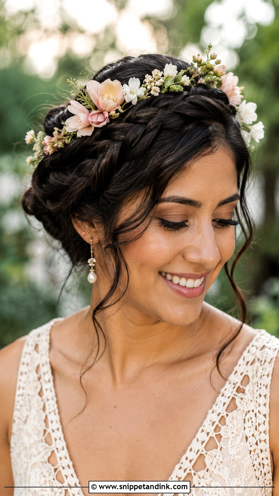 Braided Updo With Flower Headband - Snippet and Ink - 20 Bridal Updo with Headband Ideas