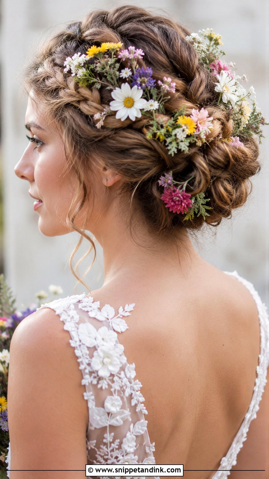 Braided Updo With Flowers - Snippet and Ink - 35 Bridal Updo Ideas