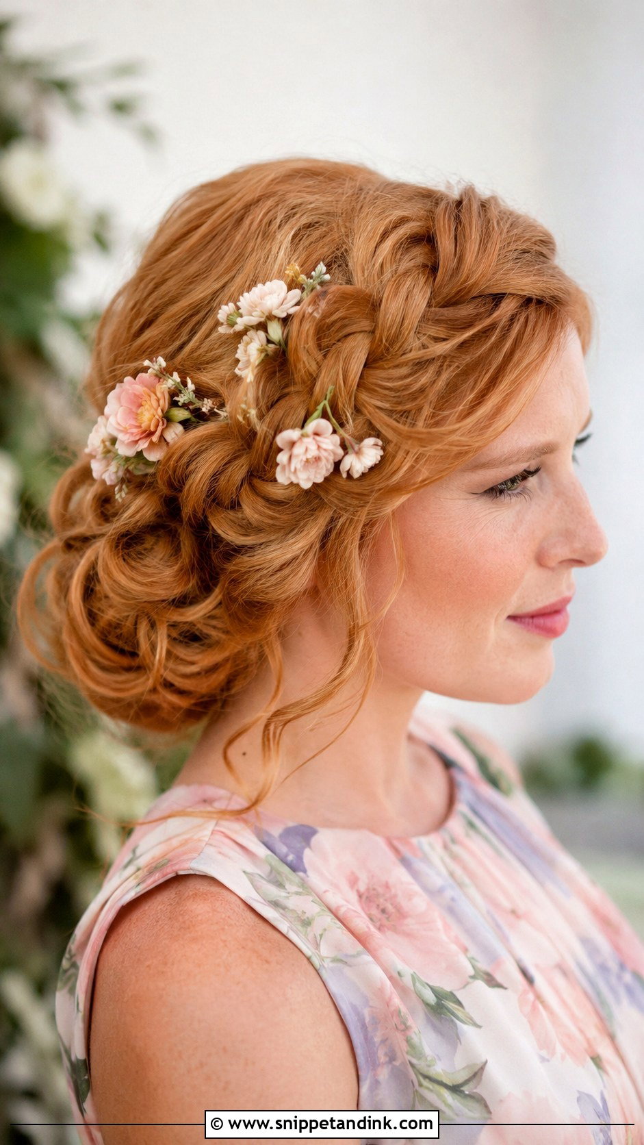 Braided Updo With Flowers - Snippet and Ink - 20 Bridesmaid Hair Updo Braid Ideas