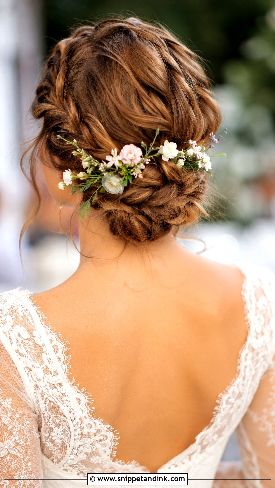 Braided Updo With Flowers - Snippet and Ink - 20 Elegant Wedding Hair Updo Ideas