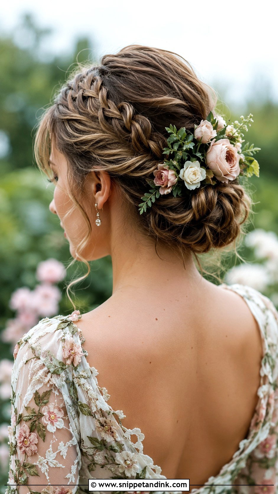 Braided Updo With Flowers - Snippet and Ink - 25 Hair Up Dos for Weddings