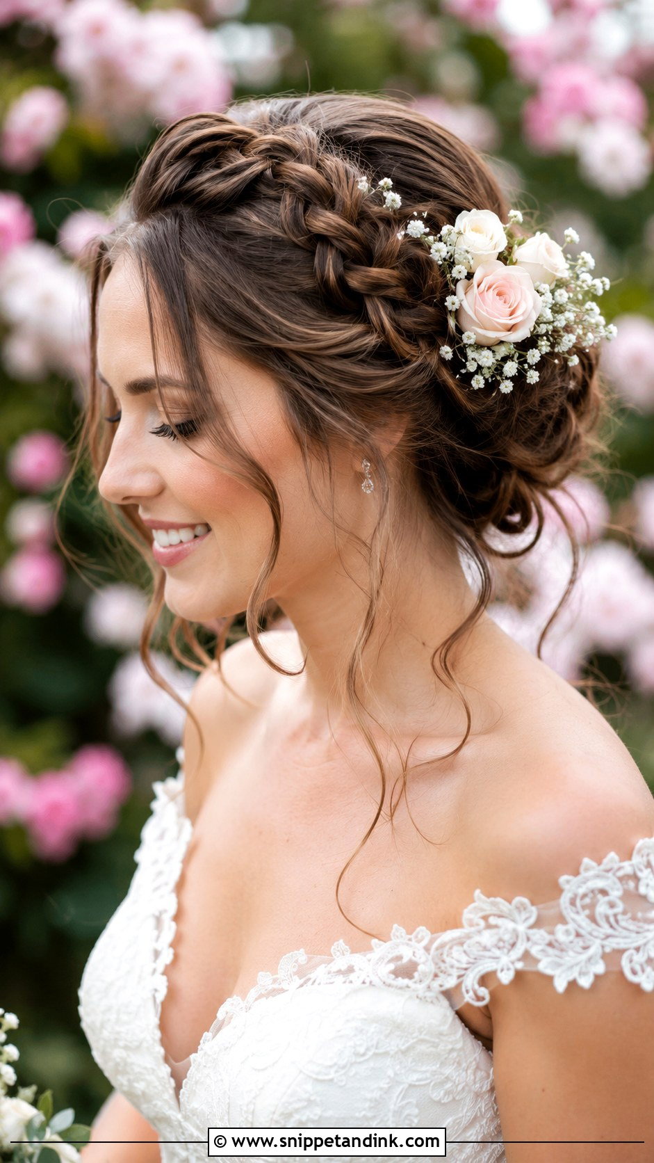 Braided Updo With Fresh Flowers - Snippet and Ink - 25 Ethereal Wedding Hair Ideas