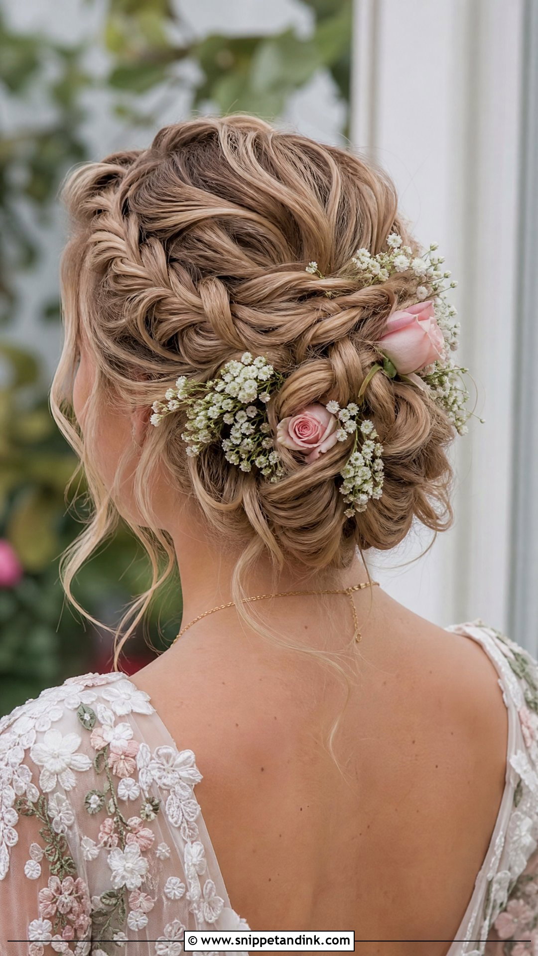 Braided Updo With Fresh Flowers - Snippet and Ink - 20 Brides with Braids