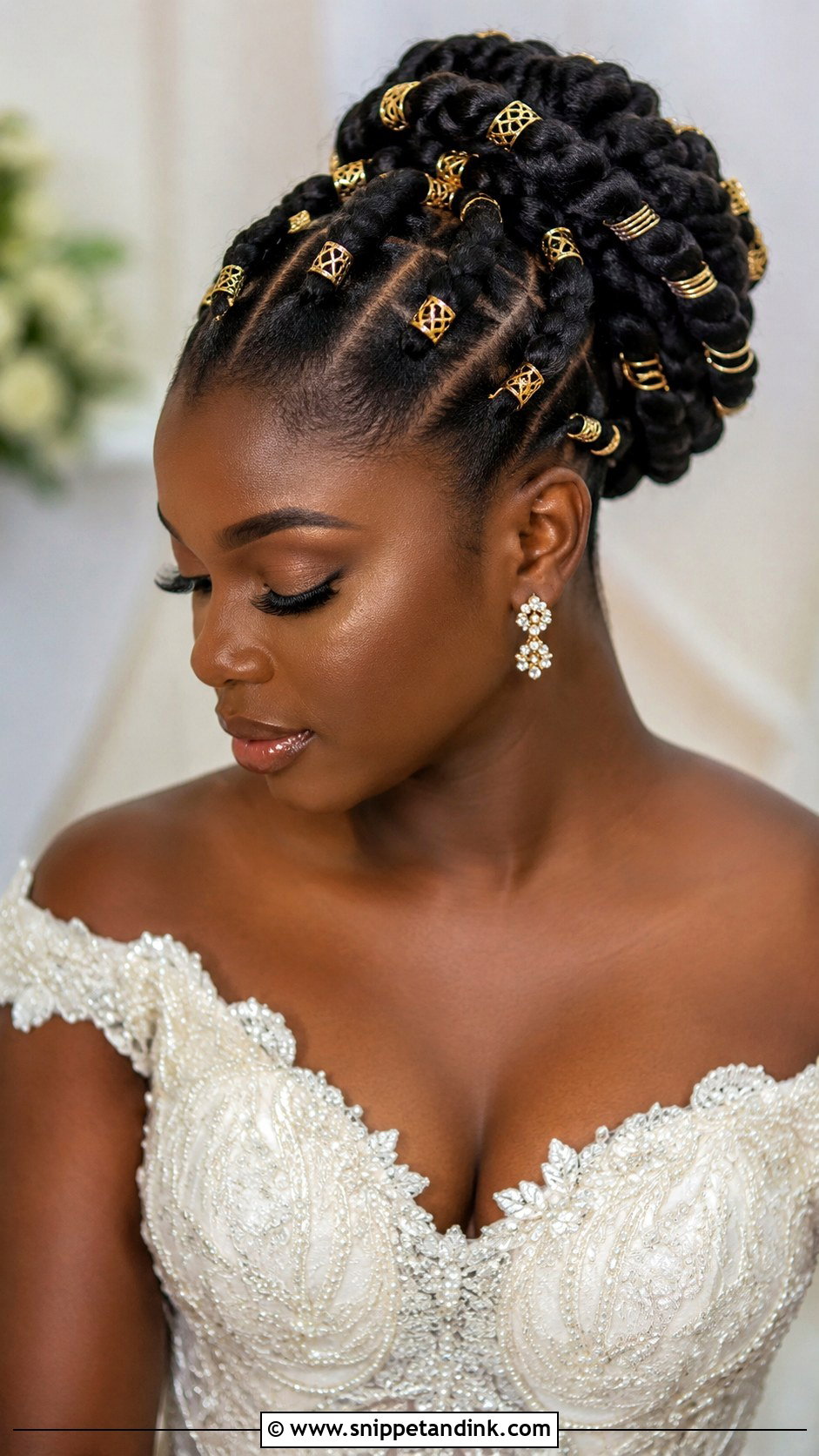 Braided Updo With Gold Accessories - Snippet and Ink - 30 4c Wedding Hairstyles