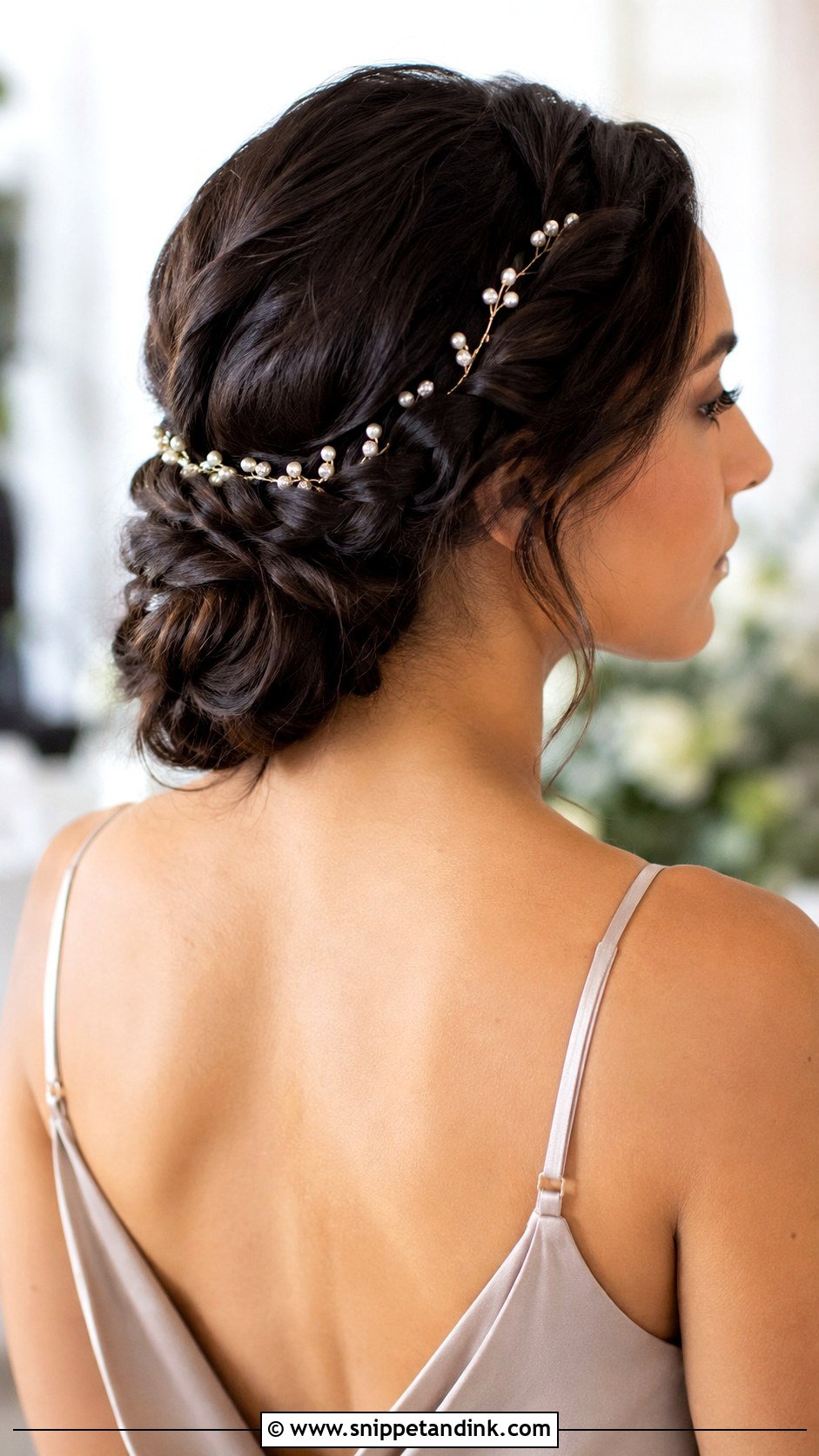 Braided Updo With Hair Vine - Snippet and Ink - 20 Bridesmaid Hair Updo Braid Ideas