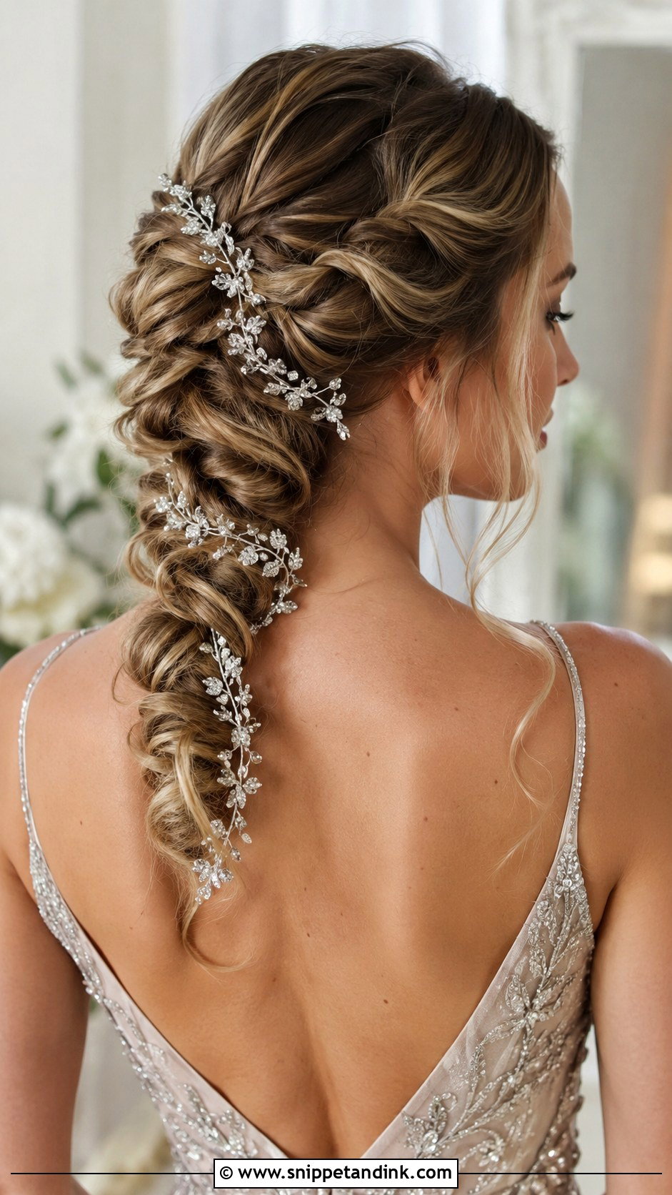 Braided Updo With Hair Vine - Snippet and Ink - 25 Bridal Hair Braid Ideas