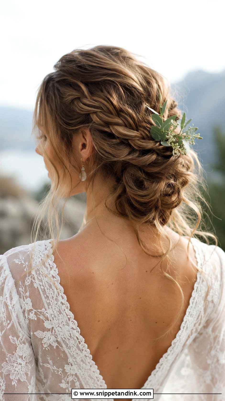 Braided Updo With Loose Waves - Snippet and Ink - 20 Medium Hair Updo for Wedding Ideas
