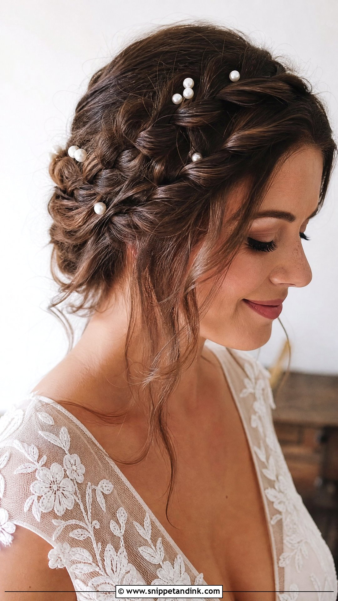 Braided Updo With Pearl Accents - Snippet and Ink - 20 Pearl Wedding Hairstyles