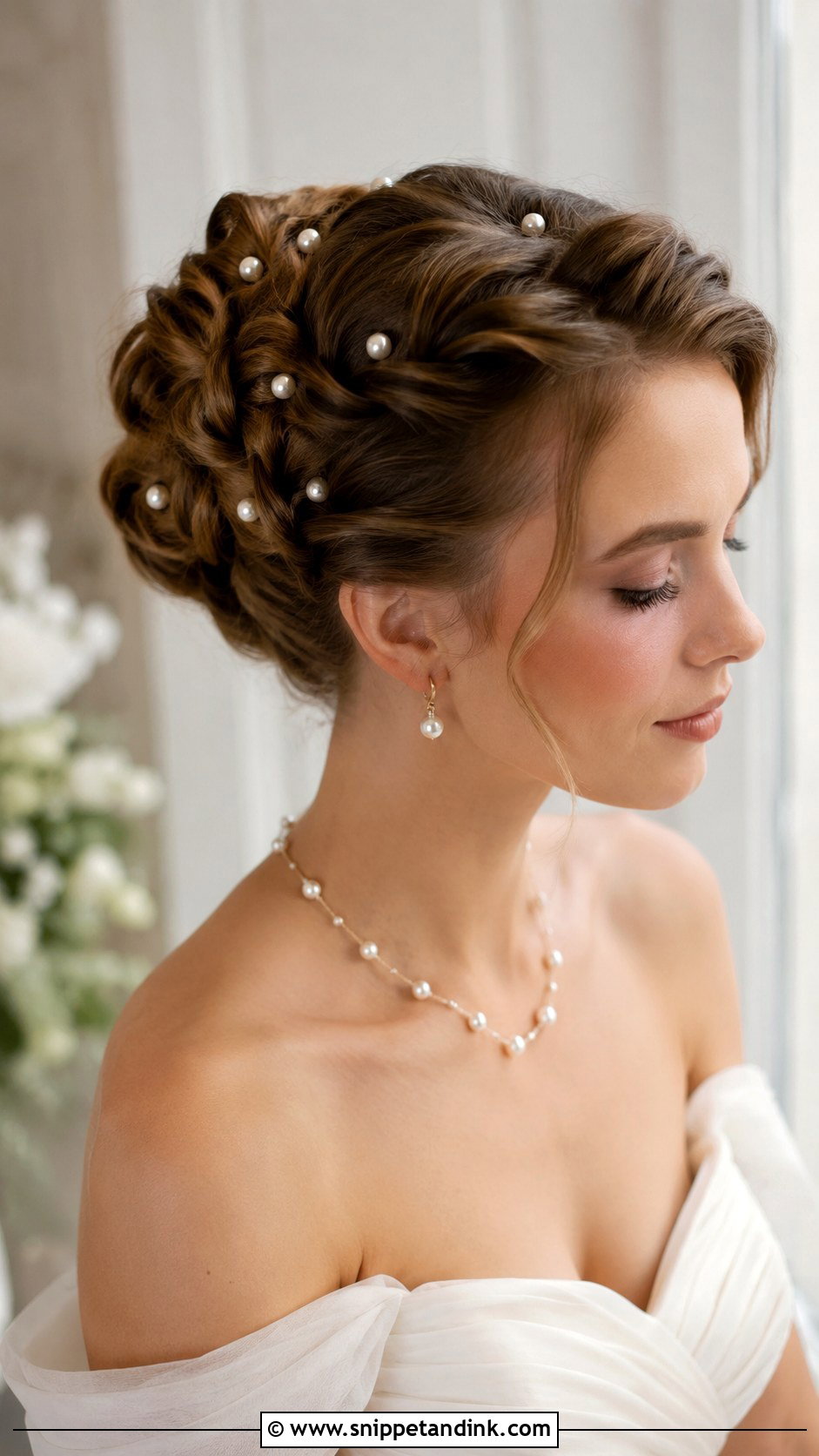 Braided Updo With Pearls - Snippet and Ink - 20 Bride Braided Hairstyles