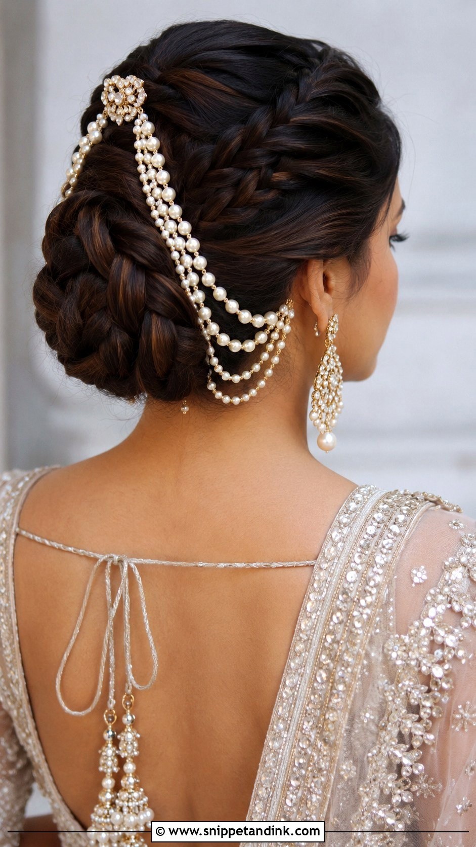Braided Updo With Pearls - Snippet and Ink - 25 Indian Braided Hairstyles for Wedding