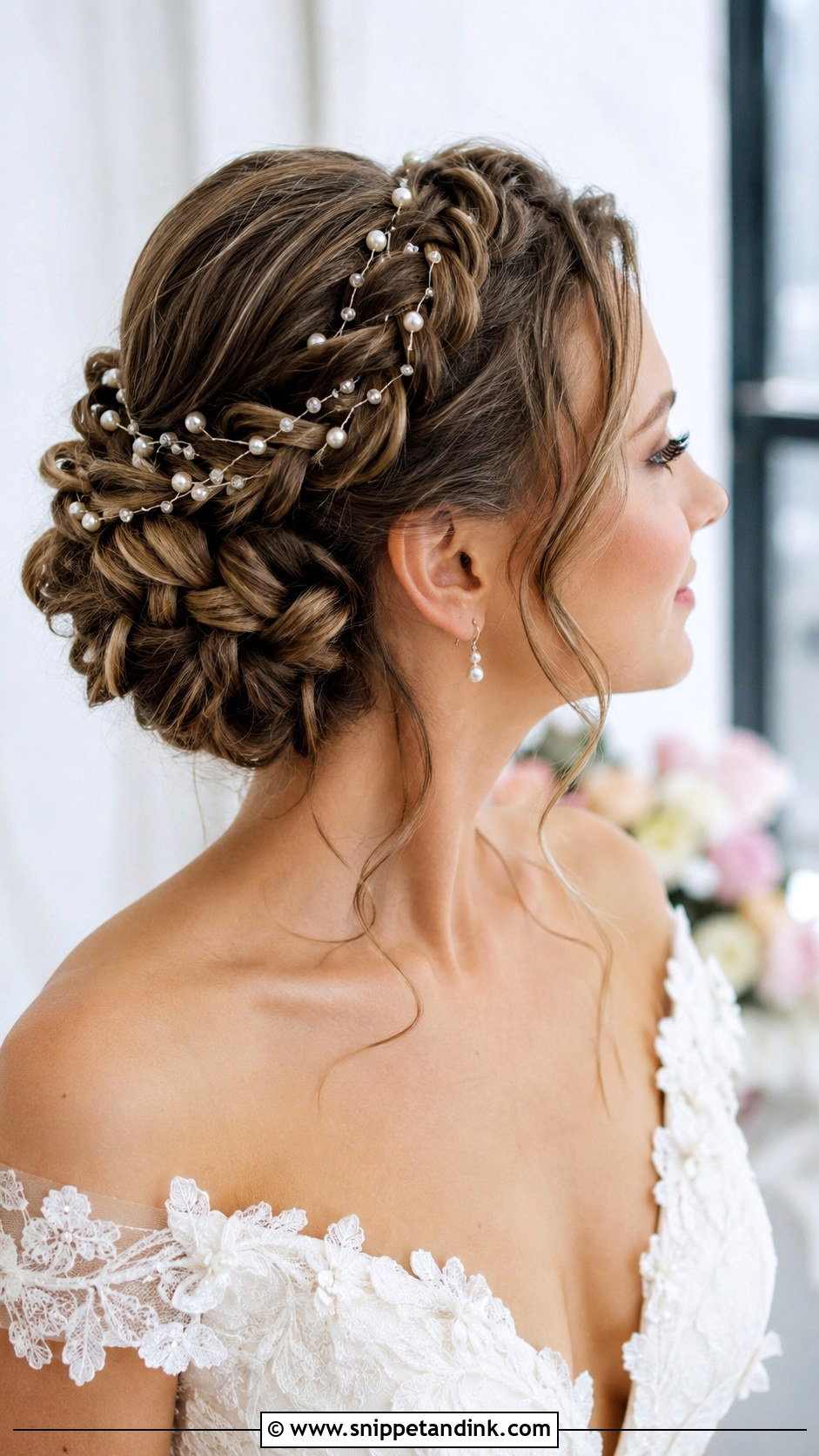 Braided Updo With Pearls - Snippet and Ink - 30 Bridal Hair Updo Ideas