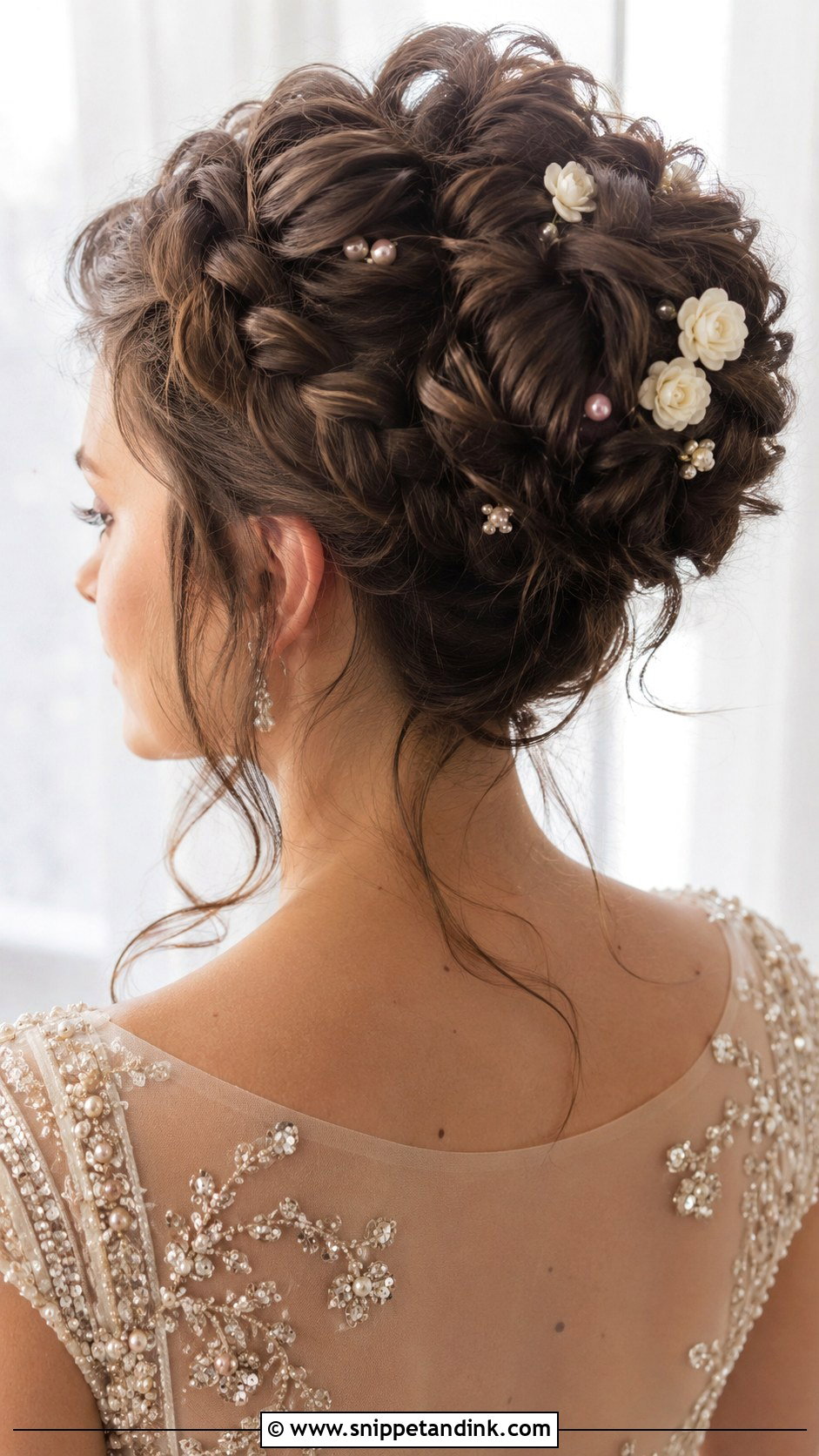 Braided Updo With Pinned Sections - Snippet and Ink - 25 Wedding Hair Brunette Ideas