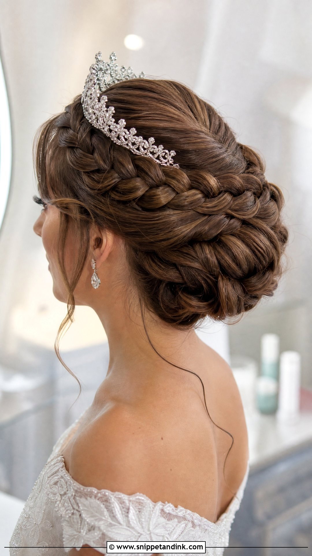 Braided Updo With Tiara - Snippet and Ink - 25 Bridal Hairstyles with Crown