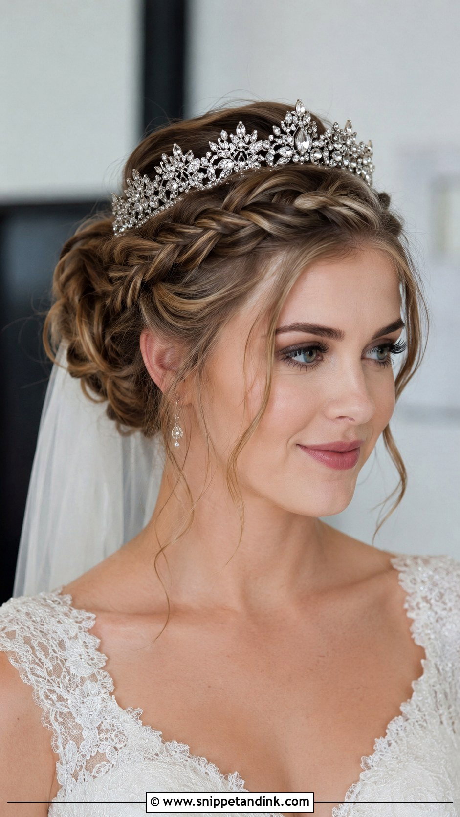 Braided Updo With Tiara - Snippet and Ink - 25 Wedding Hair Braid Ideas