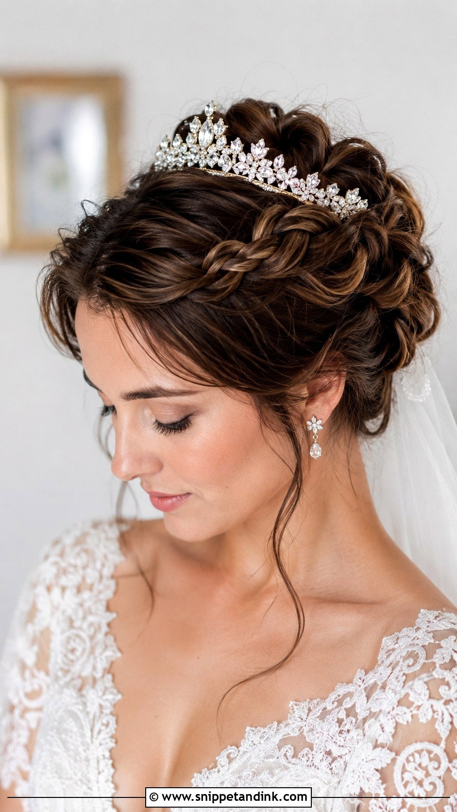 Braided Updo With Tiara - Snippet and Ink - 25 Wedding Hair with Tiara Ideas