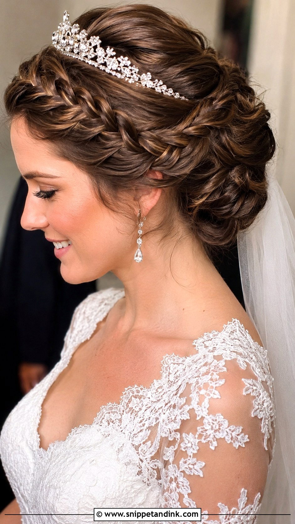 Braided Updo With Tiara - Snippet and Ink - 25 Wedding Tiara Hairstyles