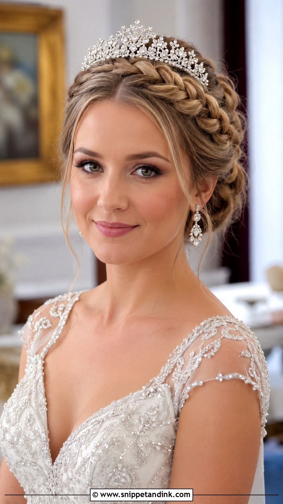 Braided Updo With Tiara - Snippet and Ink - 30 Wedding Braid Hairstyles
