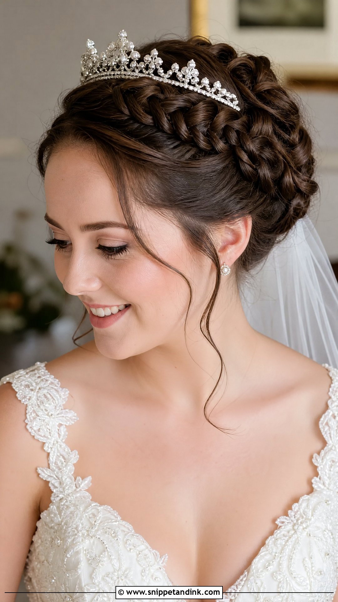 Braided Updo With Tiara - Snippet and Ink - 20 Wedding Hairstyles with Tiara