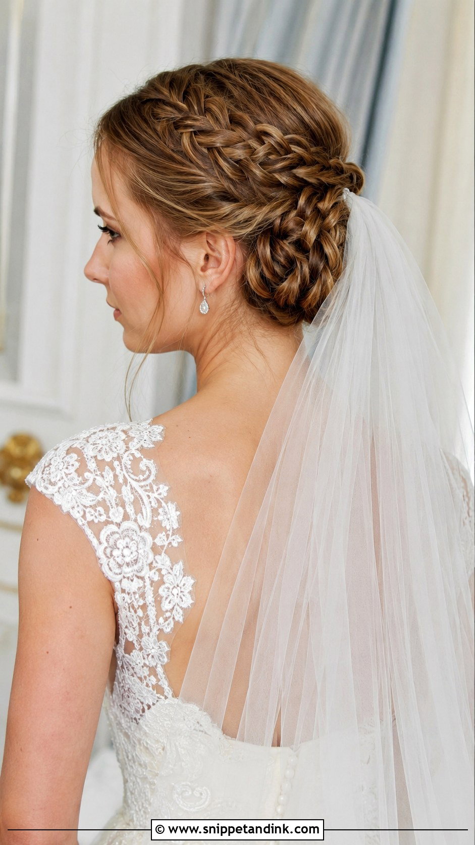 Braided Updo With Veil - Snippet and Ink - 20 Braid Hairstyle for Wedding Ideas