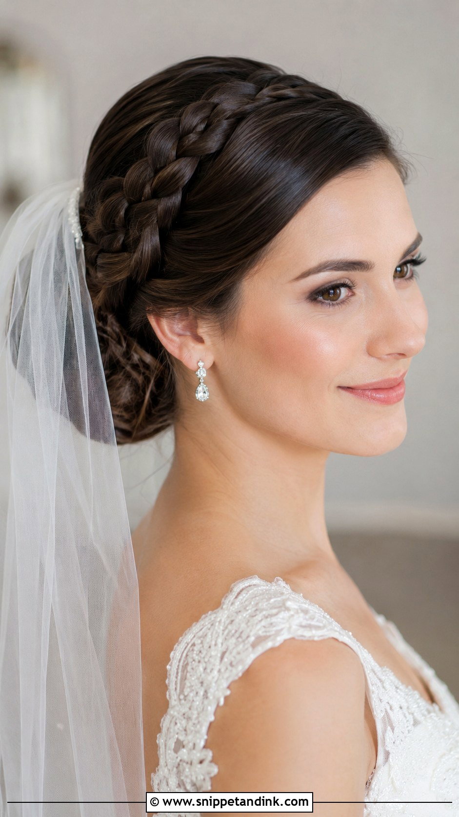 Braided Updo With Veil - Snippet and Ink - 30 Bridal Braids
