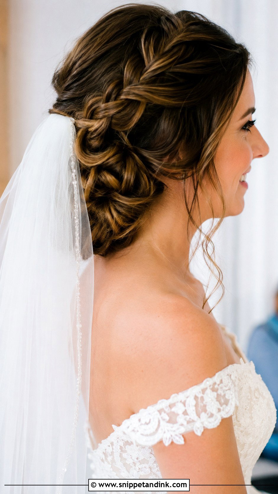 Braided Updo With Veil - Snippet and Ink - 35 Bridal Updo Ideas