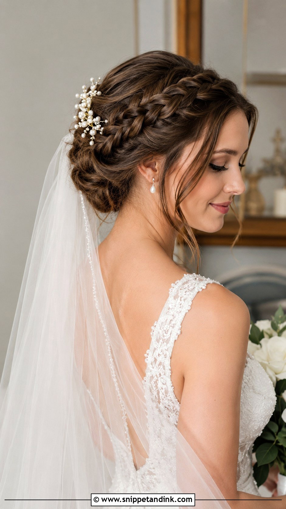 Braided Updo With Veil - Snippet and Ink - 20 Bridal Braid Hairstyle Ideas