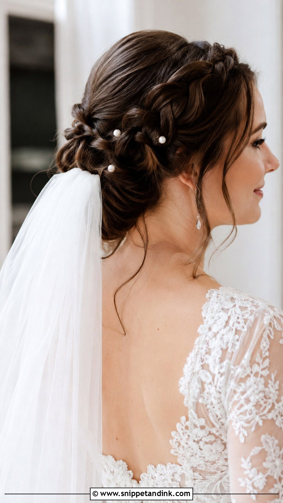 Braided Updo With Veil - Snippet and Ink - 25 Wedding Hair Braid Ideas