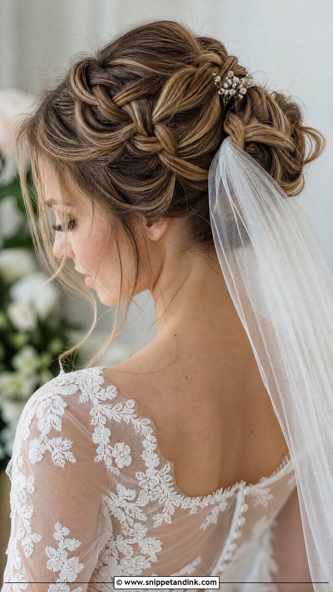 Braided Updo With Veil - Snippet and Ink - 30 Brautfrisur Hochgesteckt Ideas