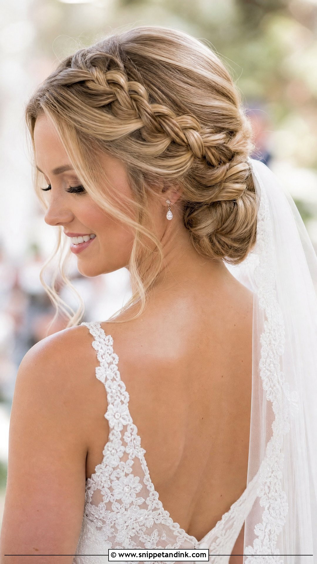 Braided Updo With Veil Wedding - Snippet and Ink - 20 Wedding Updo Hairstyles with Braid