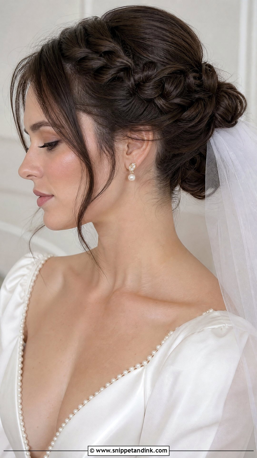 Braided Updo With Veil for Bride - Snippet and Ink - 20 Braid Hairstyles for Bride