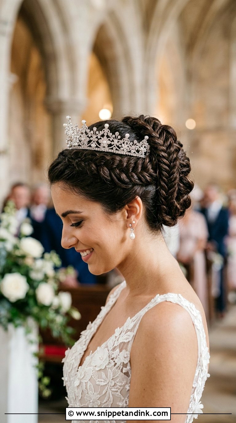 Braided Updo With Wedding Crown - Snippet and Ink - 20 Bride Hairstyles with Crown