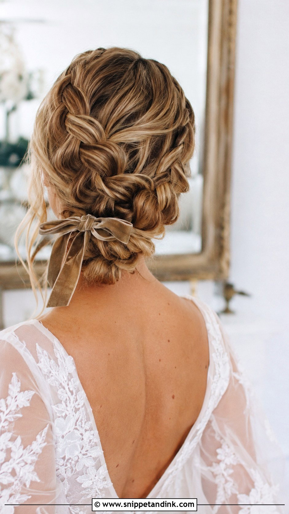 Braided Updo With a Bow - Snippet and Ink - 20 Wedding Hair with Bow Ideas
