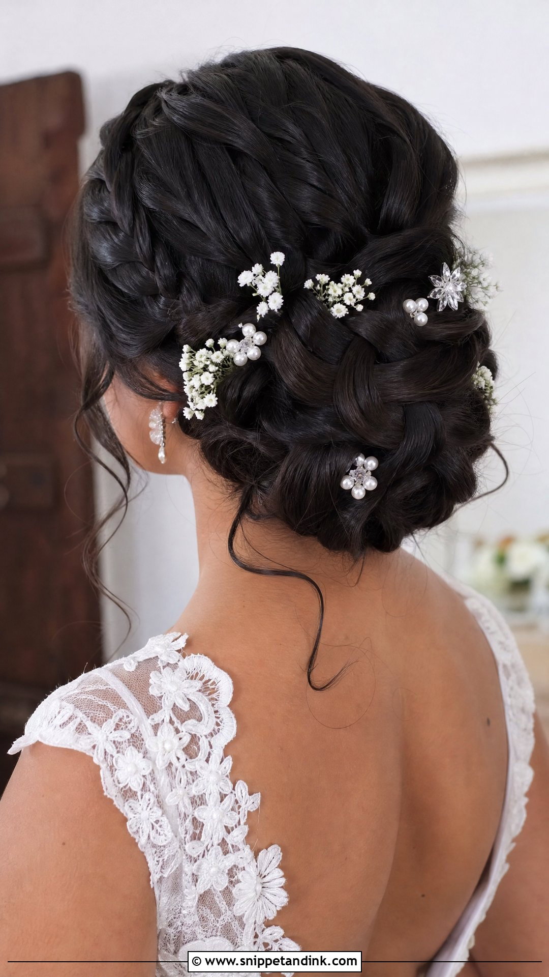 Braided Updo for Dark Hair - Snippet and Ink - 20 Dark Wedding Hair Ideas