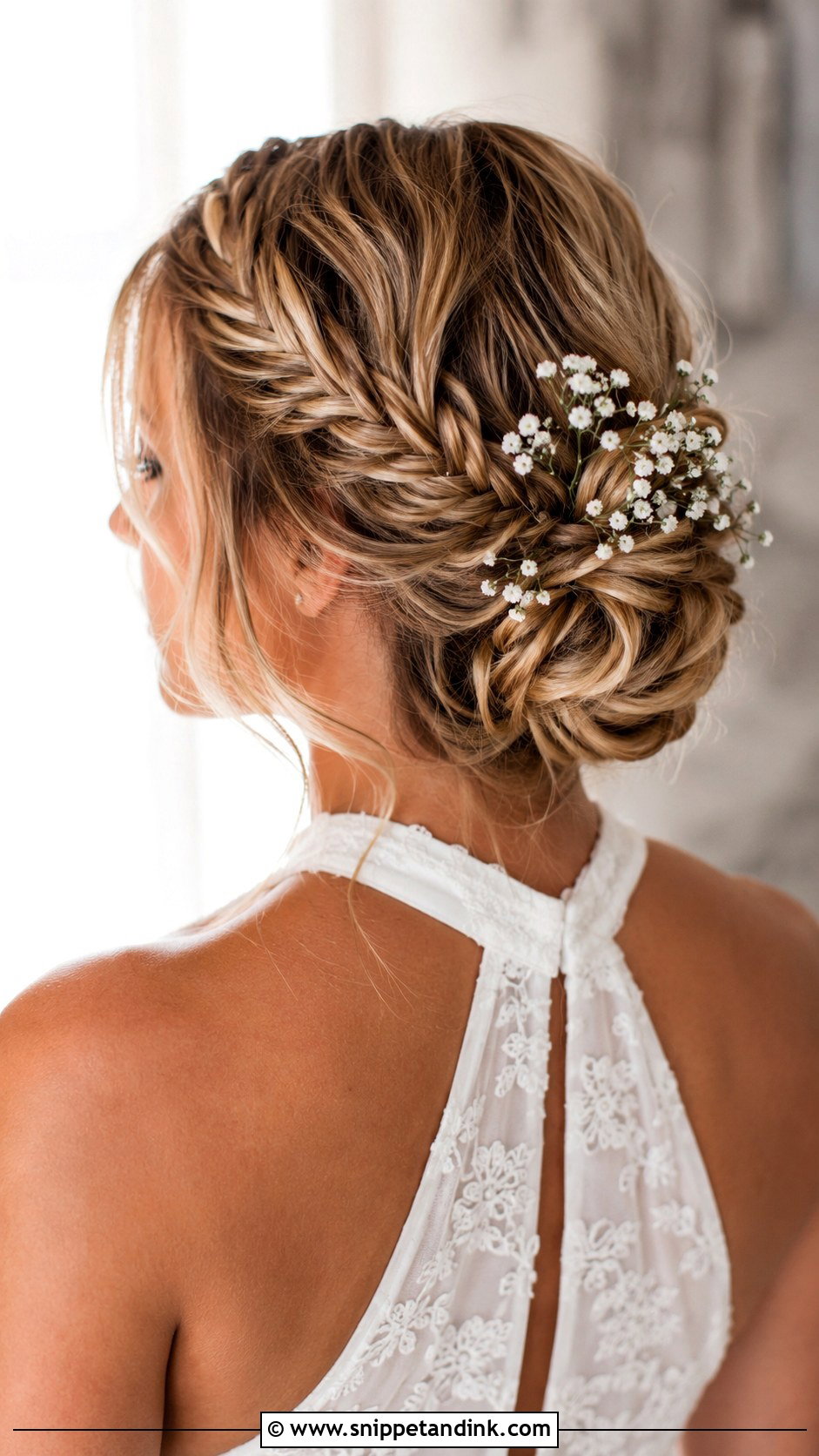 Braided Updo for Halter Neckline - Snippet and Ink - 20 Halter Neck Wedding Hairstyles