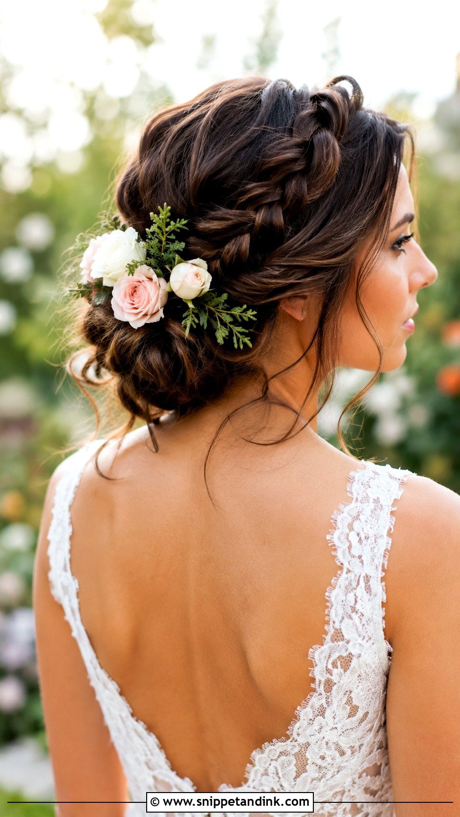 Braided Updo with Flowers - Snippet and Ink - 25 Wedding Hairstyles with Braids