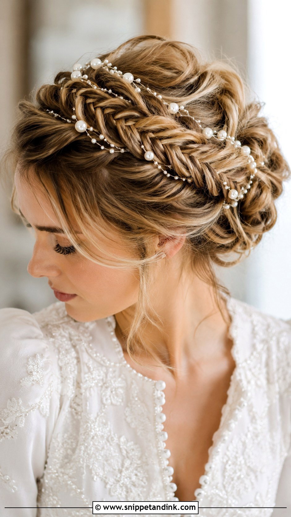 Braided Updo with Pearls - Snippet and Ink - 20 Wedding Hair with Braids