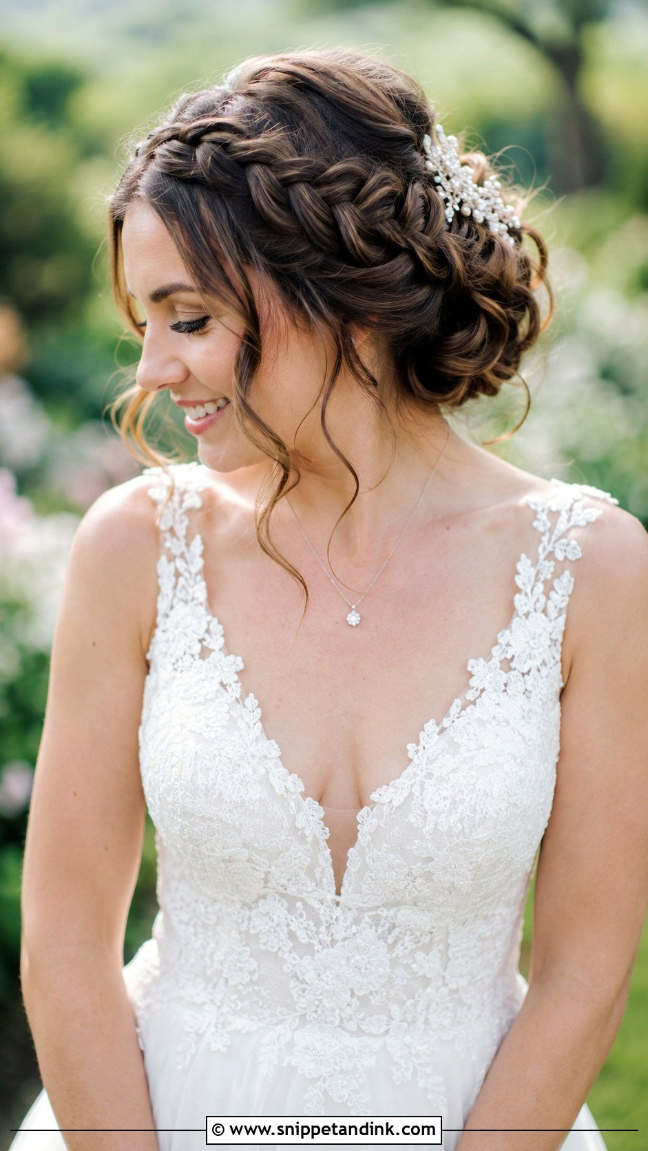 Braided Updo with Tendrils - Snippet and Ink - 25 Wedding Hairstyles with Braids