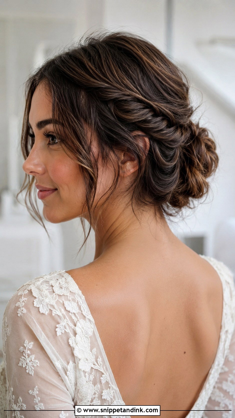 Braided Wedding Bun For Short Hair - Snippet and Ink - 15 Wedding Buns for Short Hair