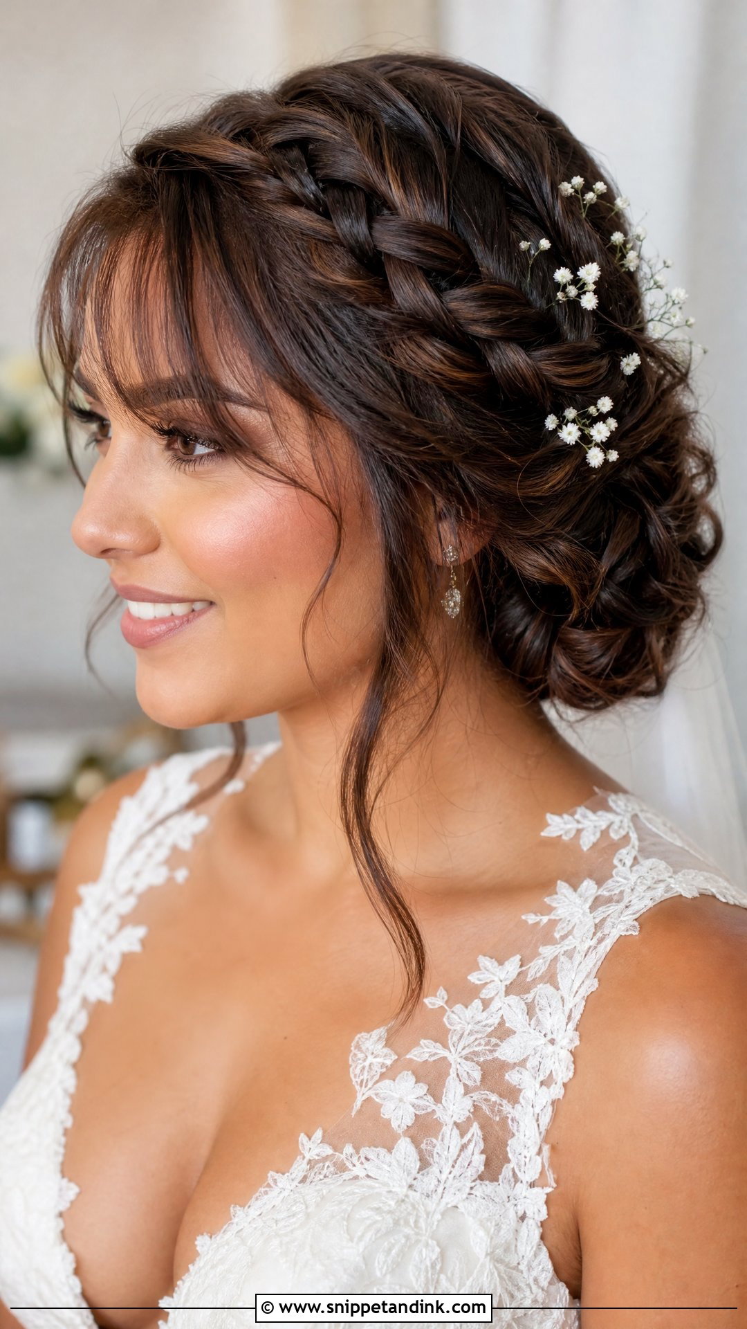 Braided Wedding Hairstyle With Bangs - Snippet and Ink - 15 Bride Hairstyles Bangs
