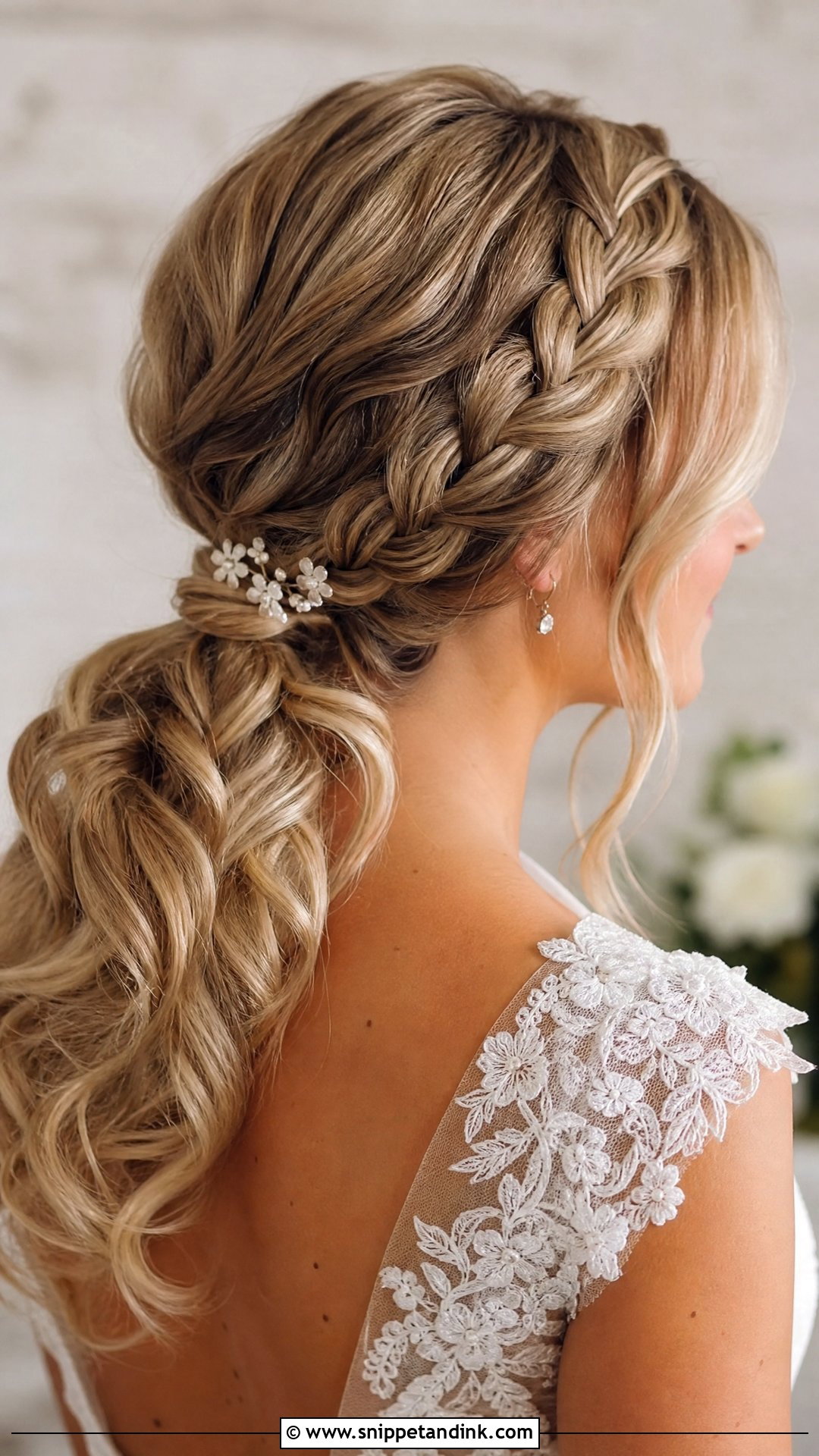 Braided Wedding Low Ponytail - Snippet and Ink - 15 Wedding Low Ponytail Ideas