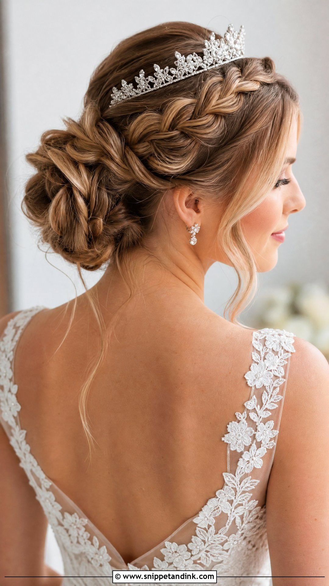 Braided Wedding Updo With Tiara - Snippet and Ink - 20 Wedding Hairstyle with Tiara Ideas