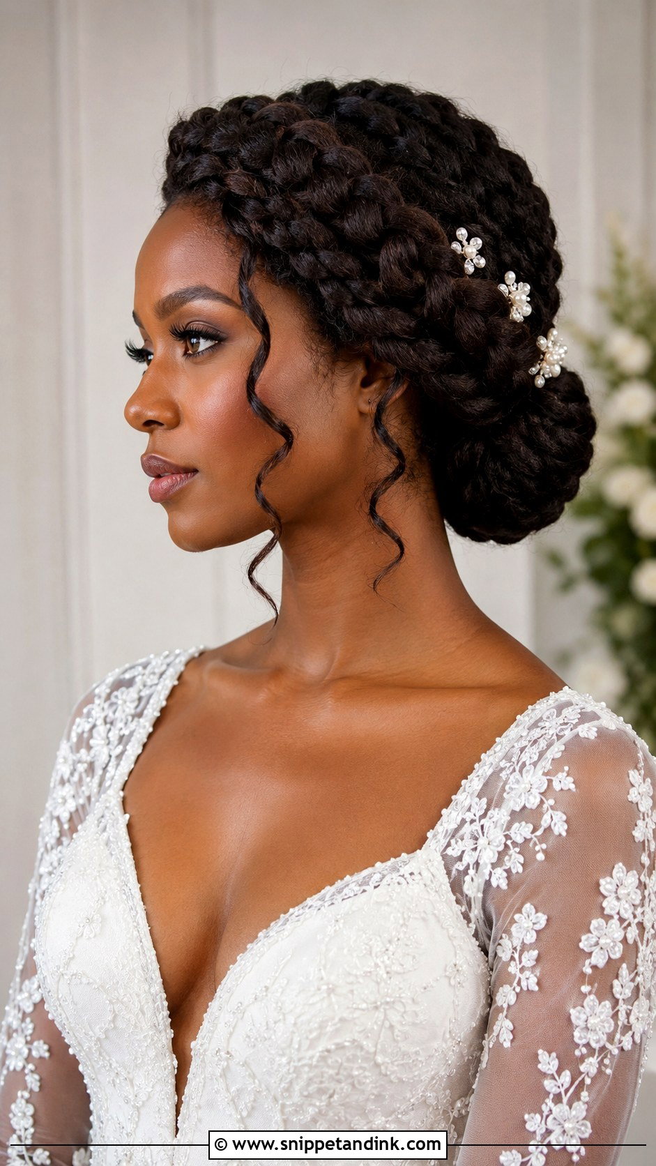 Braided Wig Crown Updo - Snippet and Ink - 15 Wig Hairstyles for Weddings