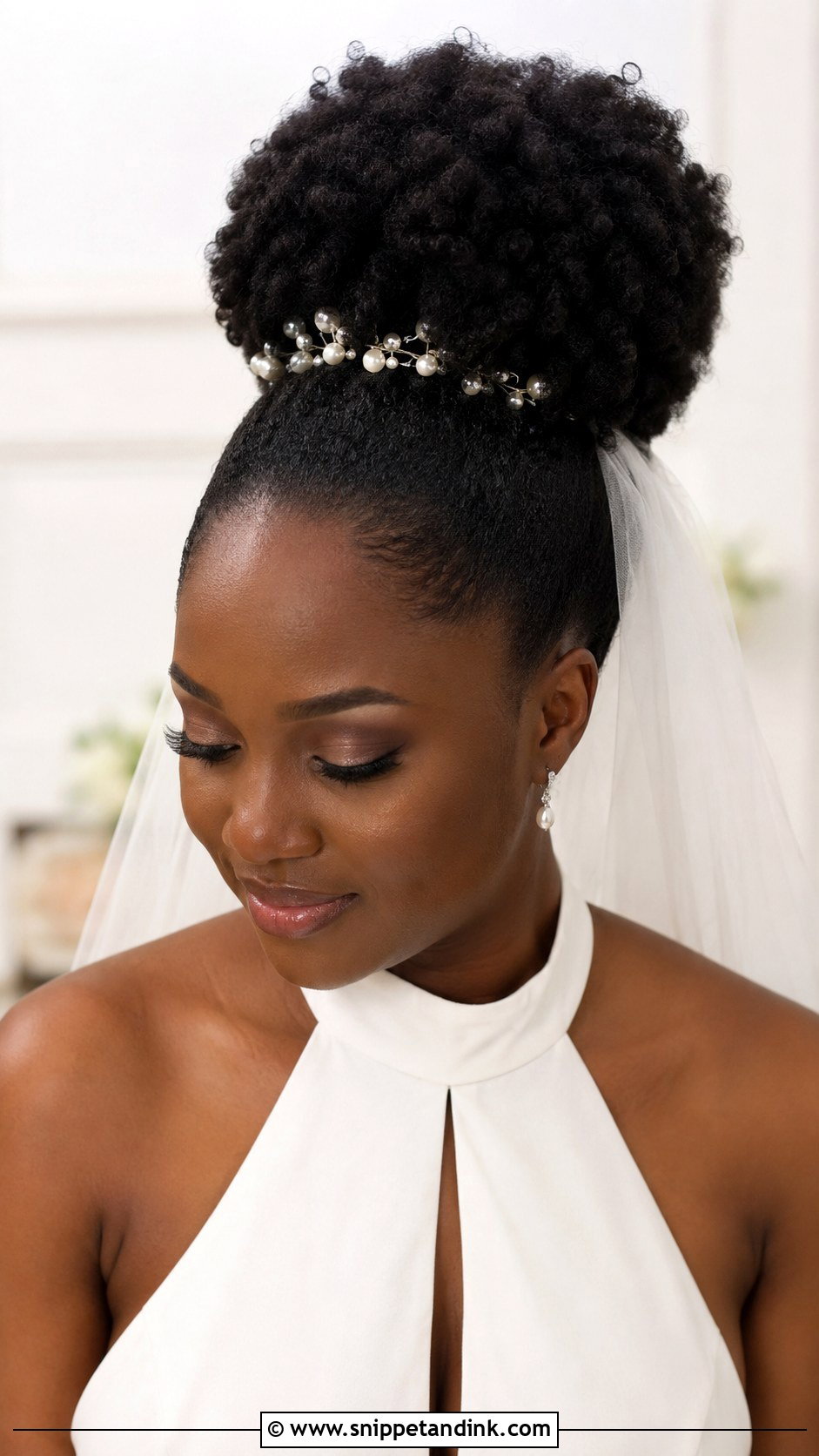 Bridal Afro Puff - Snippet and Ink - 20 Chic Bridal Hair Ideas