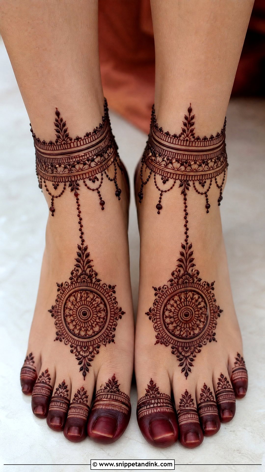 Bridal Ankle Band Mehndi Design - Snippet and Ink - 20 Bridal Mehndi Designs Legs Brides