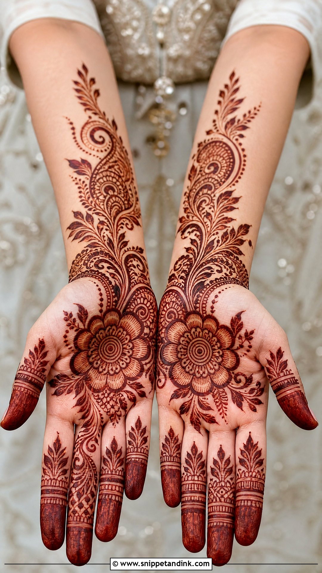 Bridal Arabic Finger Palm Mehndi Design - Snippet and Ink - 20 Bridal Arabic Full Hand Palm Mehndi Designs