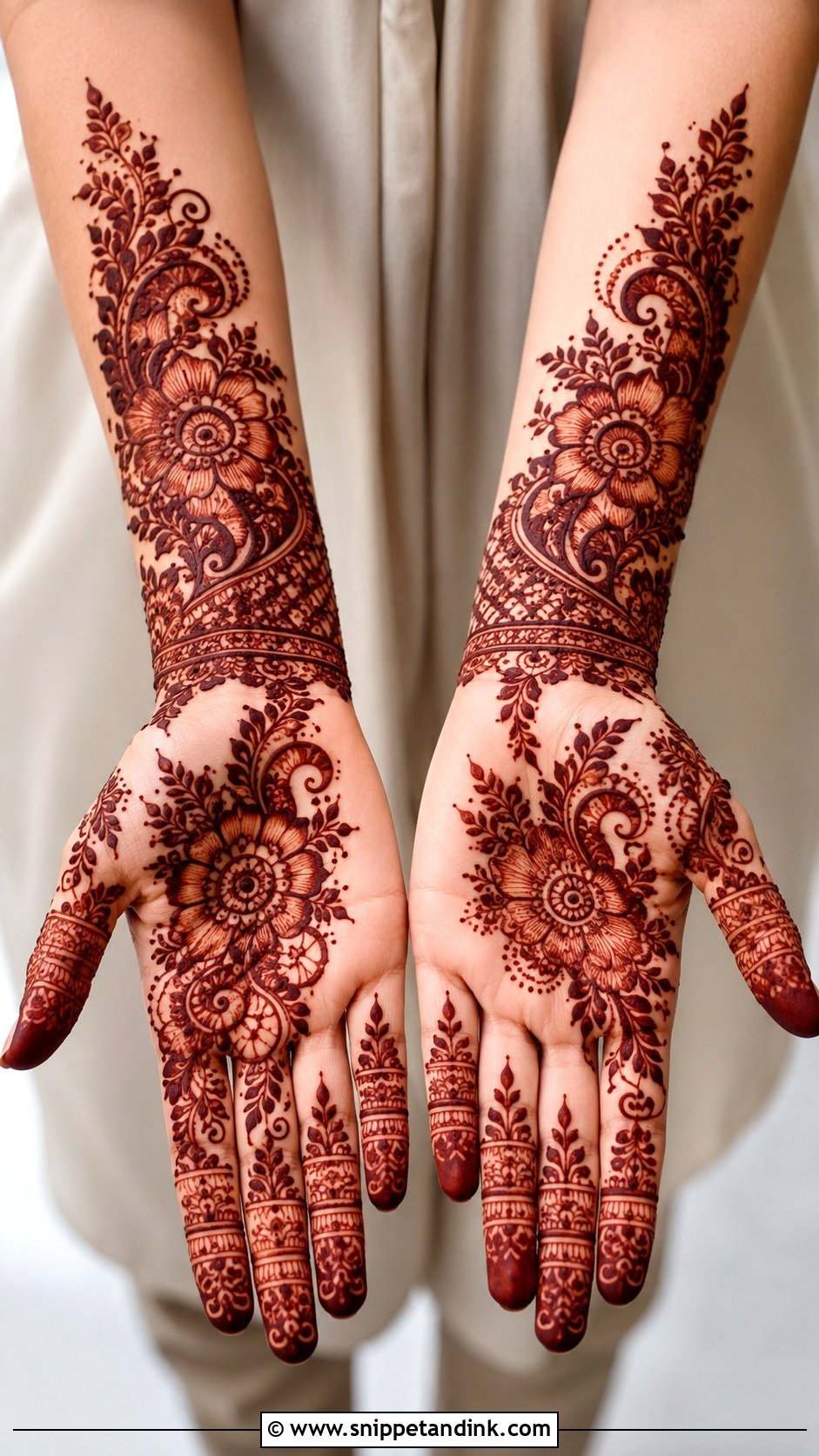 Bridal Arabic Front Hand Mehndi Design - Snippet and Ink - 35 Latest Arabic Front Hand Mehndi Designs