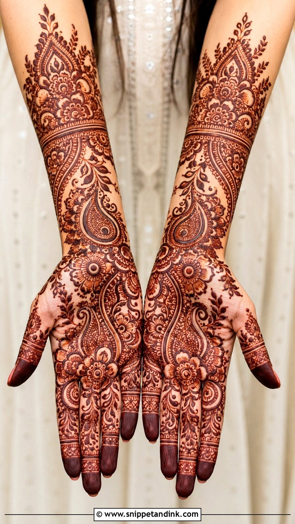 Bridal Arabic Front Hand Mehndi Design - Snippet and Ink - 35 Arabic Front Hand Mehndi Designs
