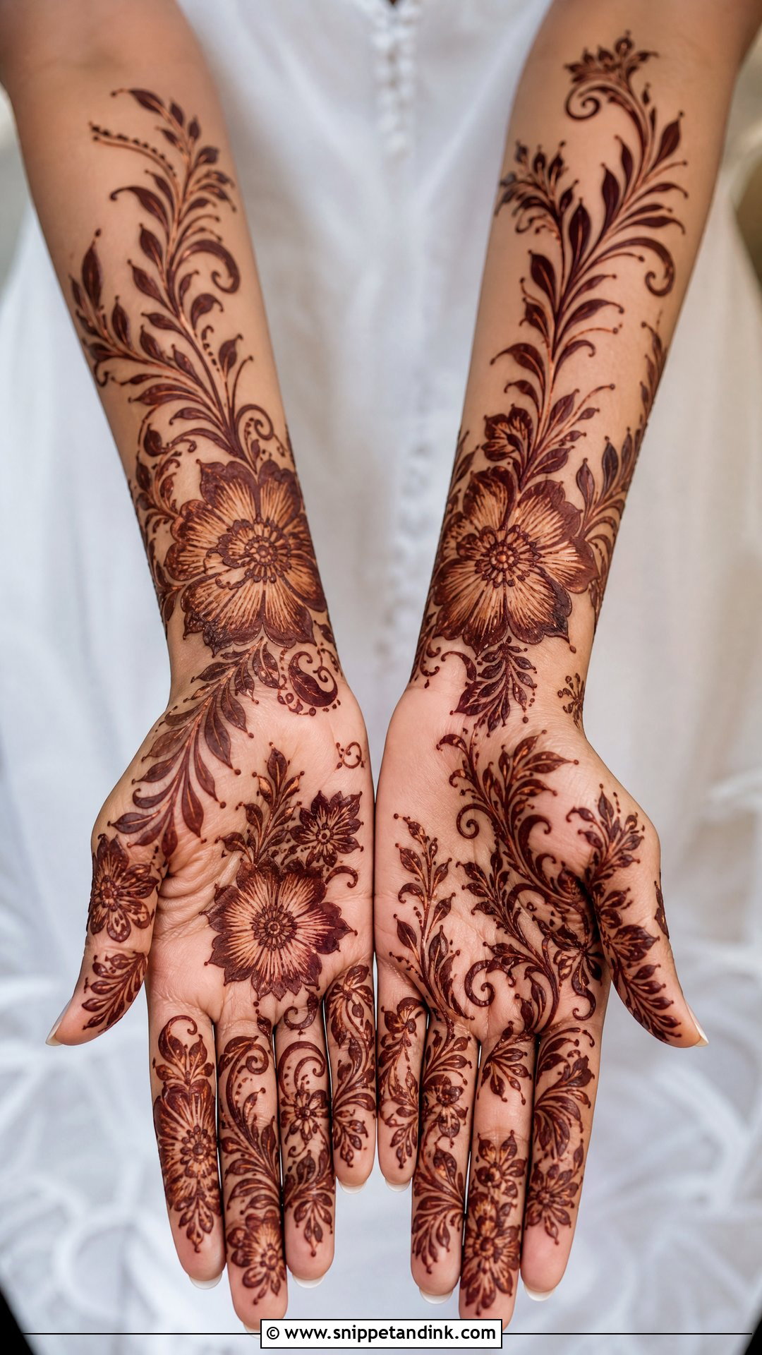 Bridal Arabic Gulf Palm Mehndi Design - Snippet and Ink - 20 Bridal Arabic Full Hand Palm Mehndi Designs