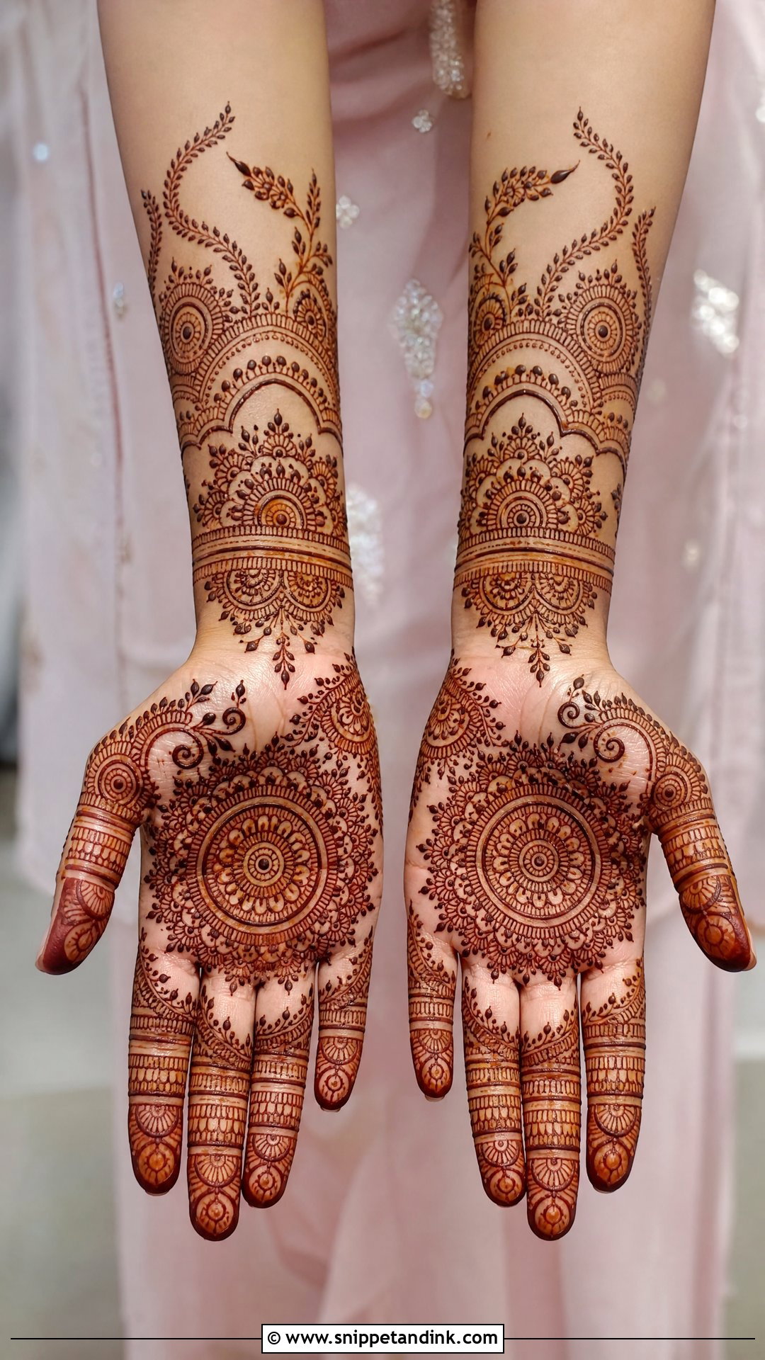 Bridal Arabic Mandala Palm Mehndi Design - Snippet and Ink - 20 Bridal Arabic Full Hand Palm Mehndi Designs